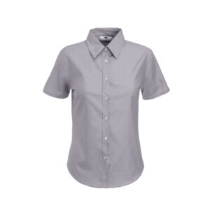 Blusa M/Corta Oxford Gris