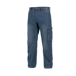 Jeans Cargo Hombre Denim Trabajo Polister Azul