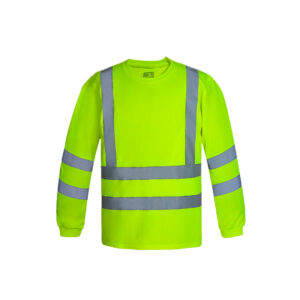 Polera Dry Fit Manga Larga Con Cinta Reflectiva Amarilla