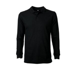 Polera Polo Essential Soft Manga Larga Hombre Negra