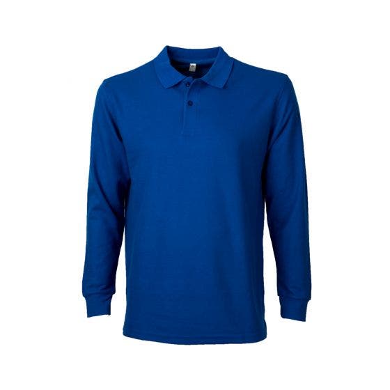 Polera Polo Essential Soft Manga Larga Azul Francia