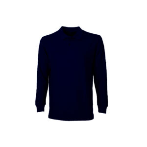 Polera Hombre Pique Manga Larga Azul Marino