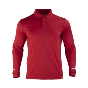Polera Hombre Polo Work Dry Manga Larga Roja