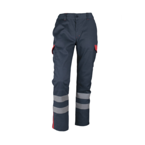 Pantalón Cargo Gabardina Bicolor Cinta Practical Gris / Rojo