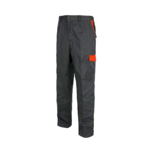 Pantalón con Elástico en cintura, Bolsillo combinado Gris / Naranjo