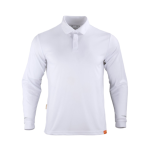 Polera Hombre Polo Work Dry Manga Larga Blanco