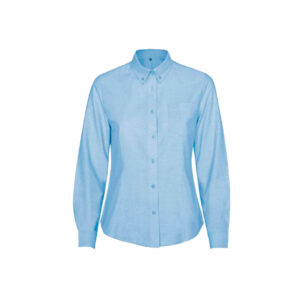 Blusa con Bolsillo Manga Larga Celeste