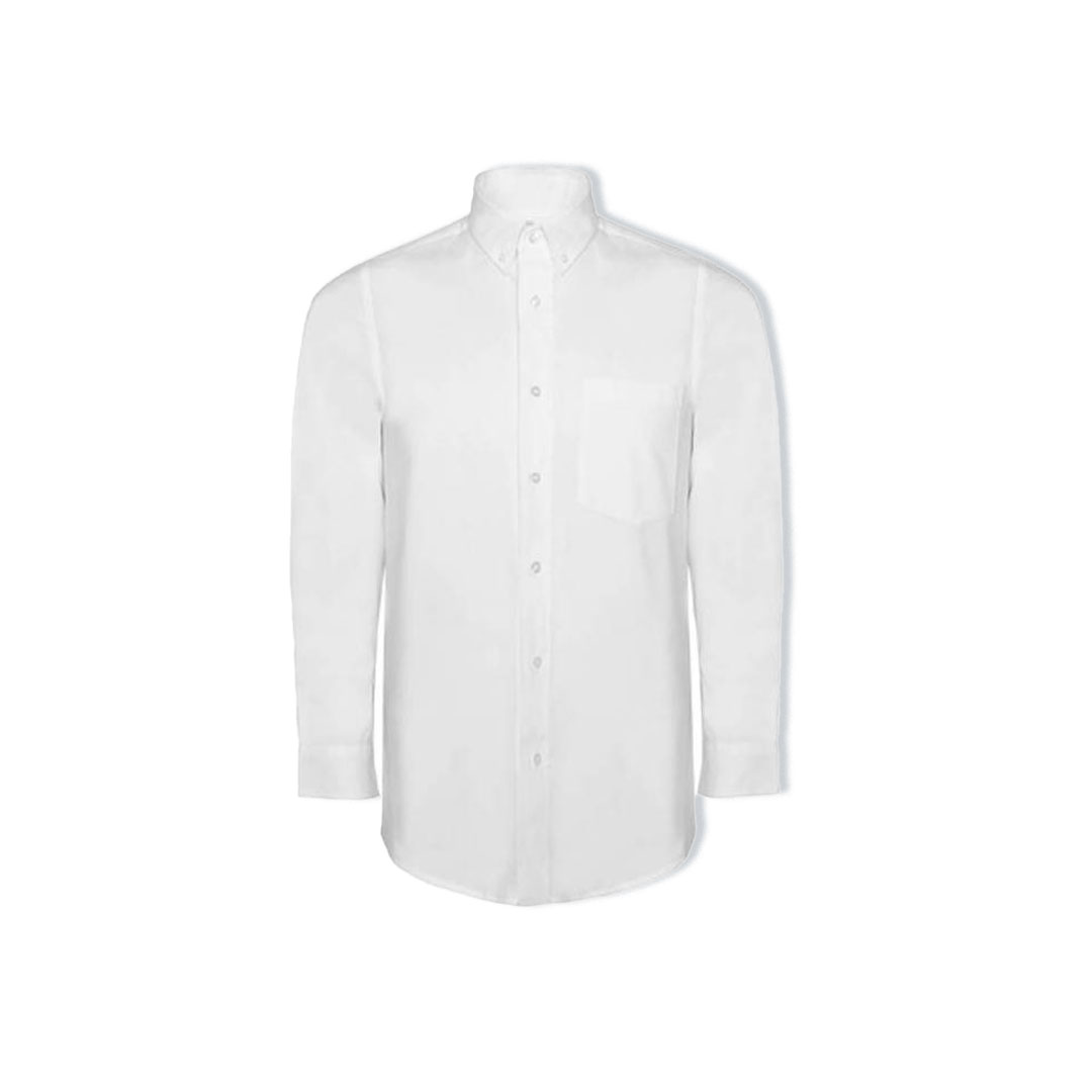 Camisa con Bolsillo Manga Larga Blanca
