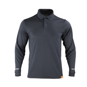 Polera Hombre Polo Work Dry Manga Larga Gris