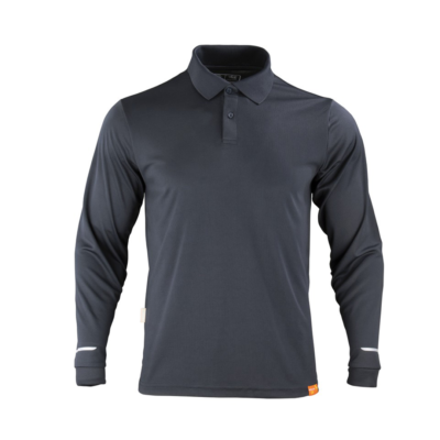 Polera Hombre Polo Work Dry Manga Larga Gris