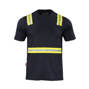 Polera Híbrida Dual Hi Vis Manga Corta Negra