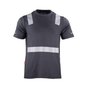 Polera Hombre Híbrida Cinta Reflectiva Manga Corta Gris