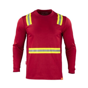 Polera Híbrida Dual Hi Vis Manga Larga Roja