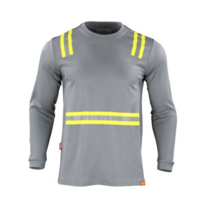 Polera Híbrida Dual Hi Vis Manga Larga Gris
